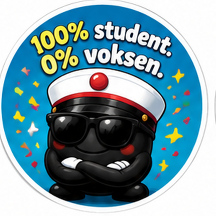 🎓 100% Student – 0% voksen – Studenter Sukkerprint / Kageprint