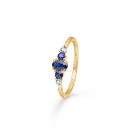 Sapphire Love ring i 14 karat guld
