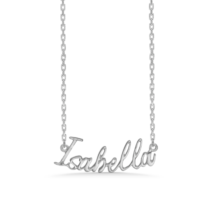 Name Tag Necklace Isabella - halskæde med navn - navnehalskæde i sterling sølv