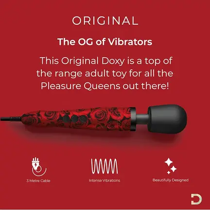 Doxy Let’s Get It On – Original Wand el-drevet massager i sort med kraftige vibrationer og 3 m kabel