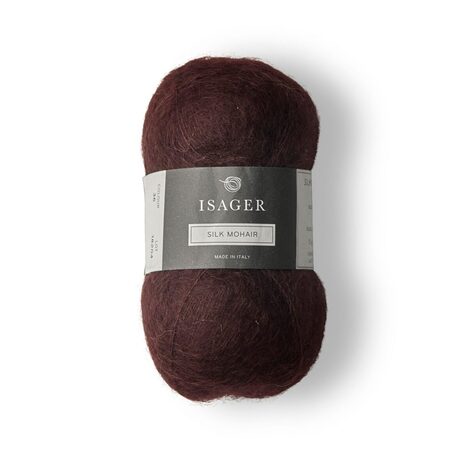 Isager Silk Mohair farve 36 i farven bordeaux