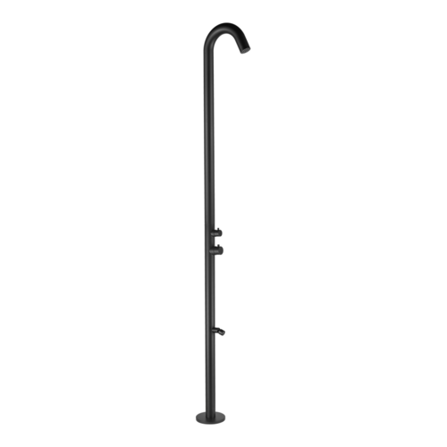 Sined QUARTU NERA - Udendørsbruser med fodvask i sort - koldt & varmt vand