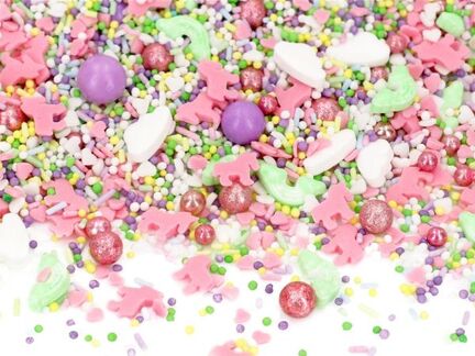 Sugar sprinkles Over the Rainbow 80 g - rainbow colored sprinkles for cakes, cupcakes and cookies. Festive decoration for birthdays and events.