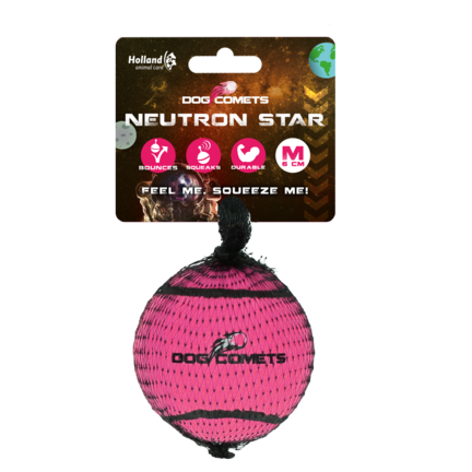 Dog Comets Neutron Star Tennisbold Med Pivelyd - M Ø6cm, pink
