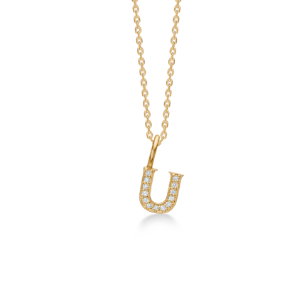 TENDER LOVE U pendant in 14 karat gold with diamonds | Danish design by Mads Z