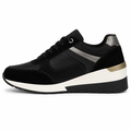 Dame Sneakers - Sort & Sølv Detaljer | TopSko.dk
