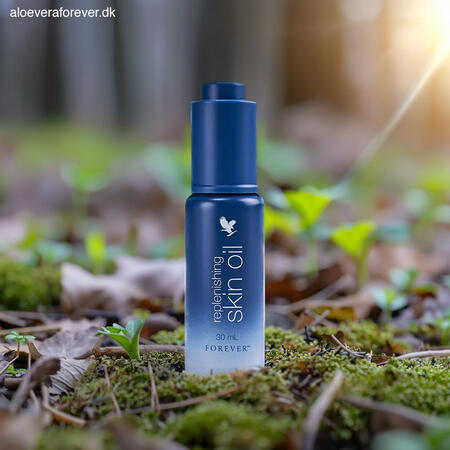 replenishing skin oil fra Forever Living i skovbund