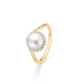 KIMBERLY ring in 14 karat gold with cultured pearl | Danish design by Mads Z