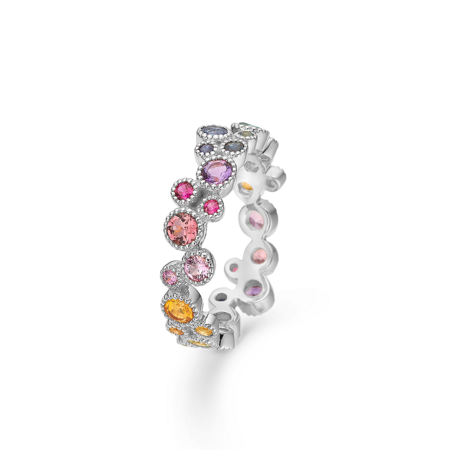 LUXURY RAINBOW ring in 14 karat white gold | Danish design by Mads Z