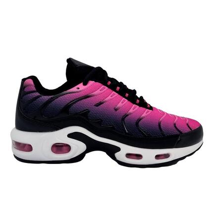 Unisex sneaker i pink og sort med bølgeformet mønster og luftpude