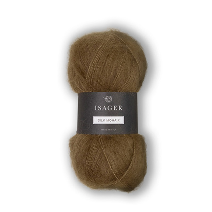 Garnnøgle isager silk mohair farve 4 lys brun