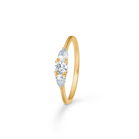Solis Shine ring i 8 karat guld med zirkonia.