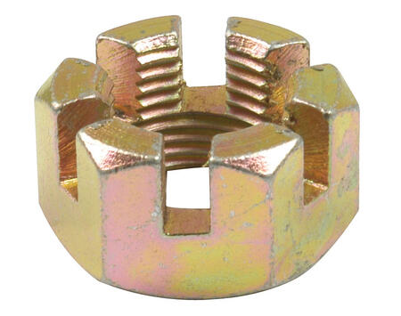 Liftarmsfæste - Liftarmsophæng - Kronemøtrik 3/4" Antal: 2 stk. Gevind: 3/4" UNF Passer på: MF65, MF135, MF165, MF175, MF178 OEM ref. Allis Chalmers 70918787 Case IH / International Harvester 427639, 129-290 Ford / New Holland 354573S, 38930S36, 3879