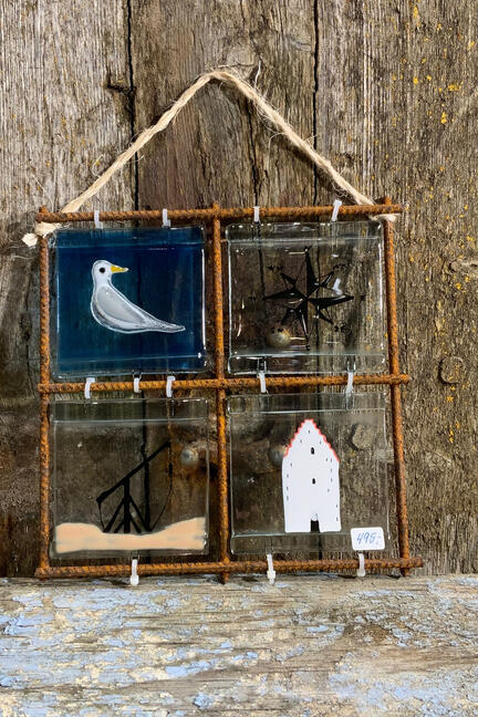 skagen motiver i glas på jern til ophæng
