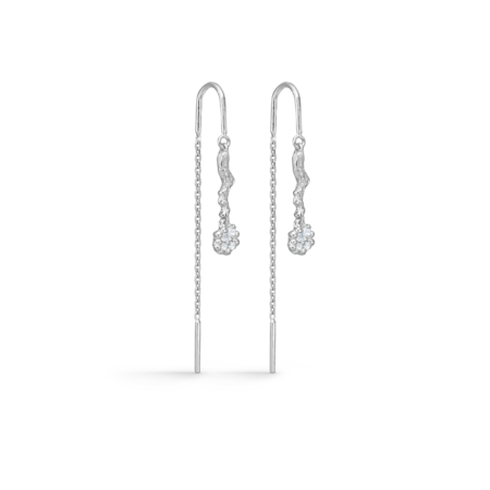 Tangled earrings made in 925 pure sterling silver with white zirconia.