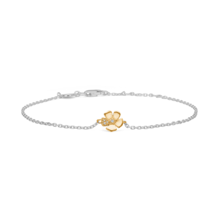 Fleur armbånd i sterlingsølv med 14 karat guld og 0,014 ct. brillantsleben diamant W.SI.