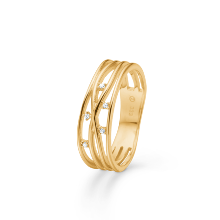 Constellation ring i 8 karat guld med zirkonia