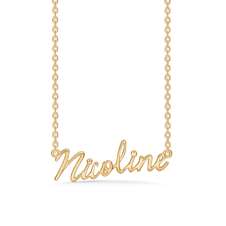 Name Tag Necklace Nicoline - necklace with name - name necklace in gold plated sterling silver