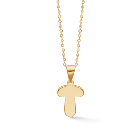 Letters T necklace made of 925 pure sterling silver plated with 18 karat gold plating.