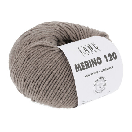 Garnnoegle fra lang yarn merino 120 farve 126 gråbrun