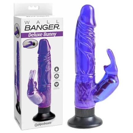 Pipedream Wall Banger Deluxe Bunny – rabbit vibrator med realistisk dildo og sugekop
