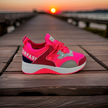 Dame sneakers pink/rød - 37