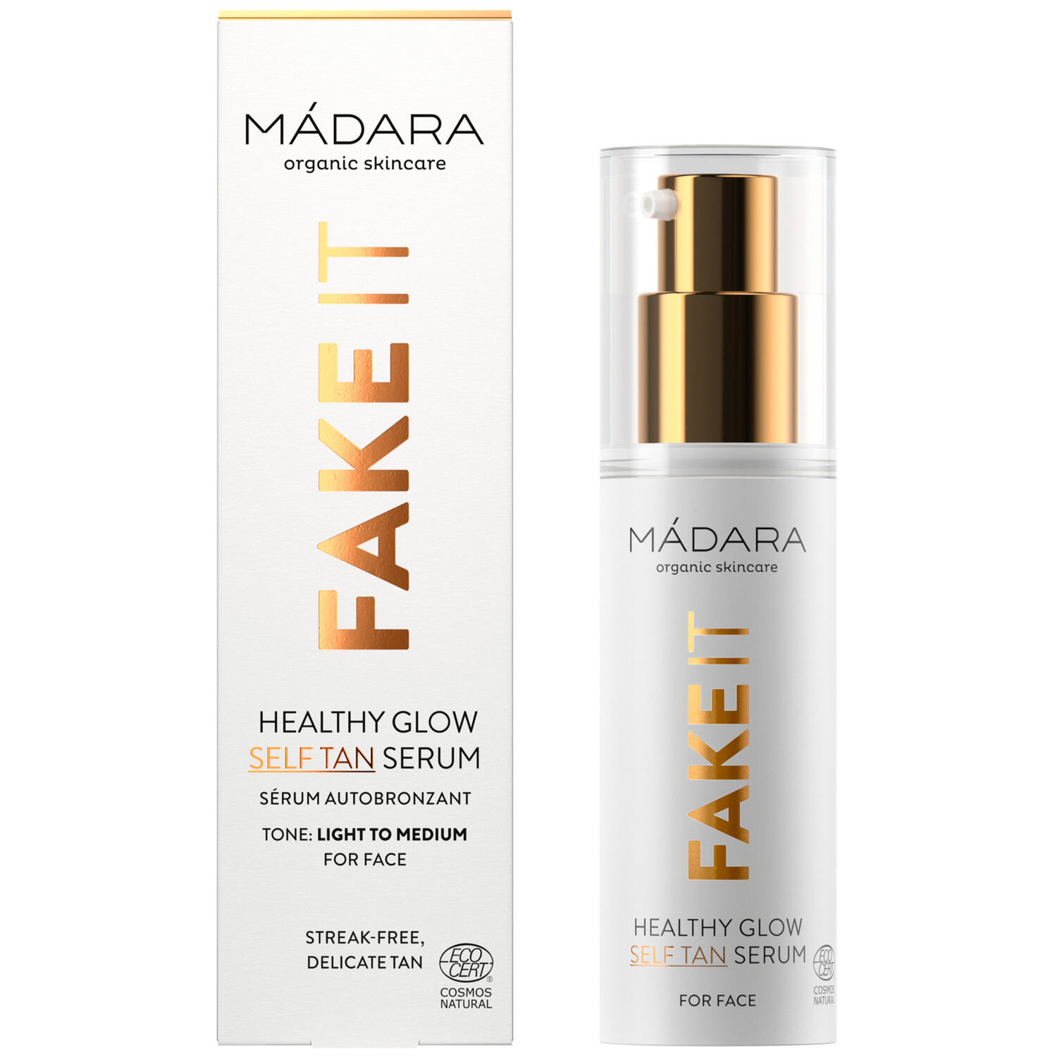 Mádara, Fake It Healthy Glow Self Tan Serum, 30 ml.