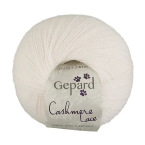 Gepard garn cashmere lace i farven naturhvid