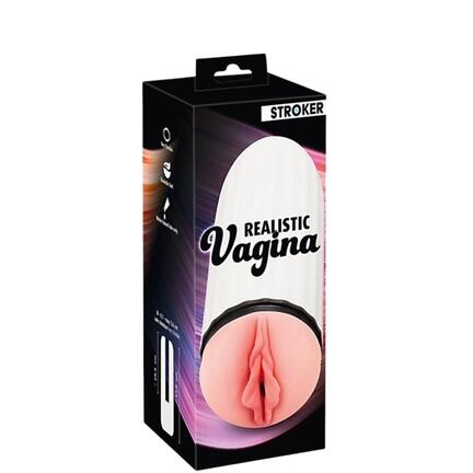 STROKER Realistic Vagina – realistisk masturbator med rillet indre og aftageligt sleeve