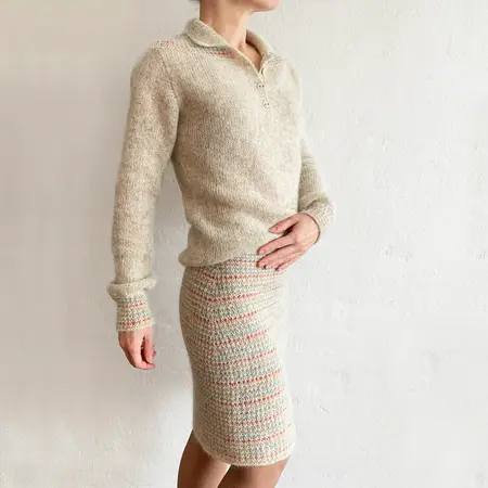 tove skirt lang model odd row model 2 garn spinni silk mohair fra isager