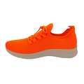 Neonorange sneaker med strikket overdel og hvid sål
