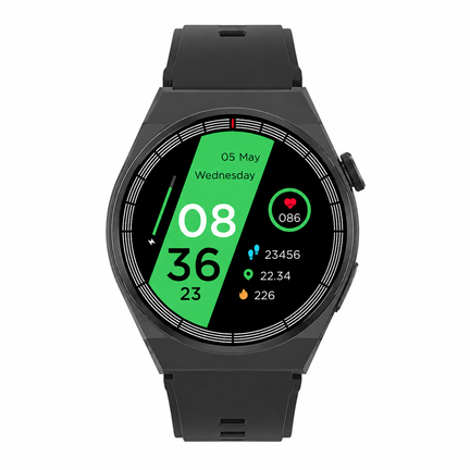 Scandinavian Collection Smartwatch 1,3 tommer sort med pulsmåler og aktivitetstracker.