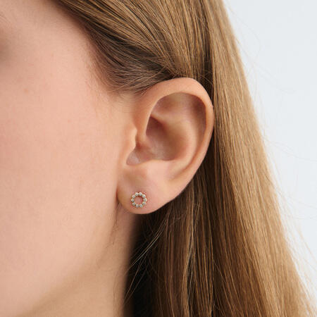 Astra earrings in 8-carat gold with cubic zirconia, as shown