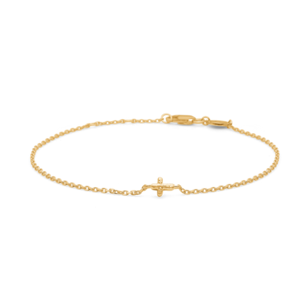 Faithful Cross bracelet in gold plated silver - studio.z