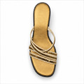 Aerosoles Smutters guldfarvet sandal med hæl – set oppefra