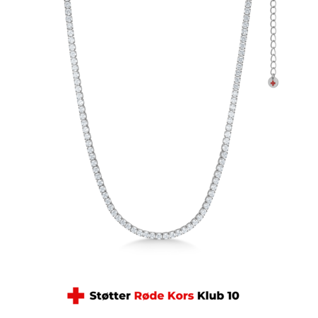 Tennis halskæde udført i 925 sterlingsølv isat zirkonia | studio.z x Rødekors