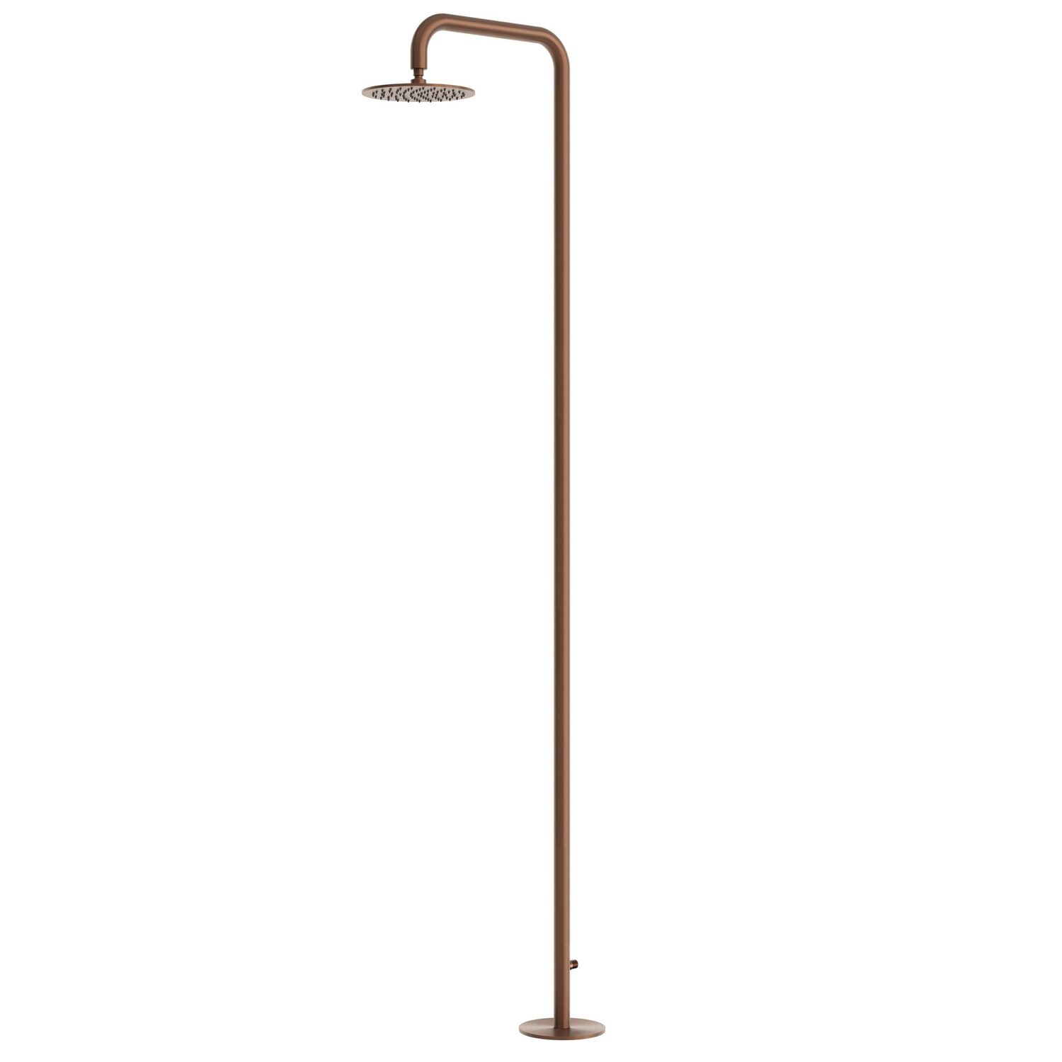 Sined SANTADI ORO ROSA – Fritstående udendørsbruser i AISI 316L rustfrit stål – kobber/rose gold – 25 cm brusehoved – koldt vand