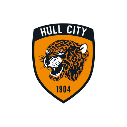 Hull City klublogo på hvid baggrund til rundt kageprint Ø2–28 cm