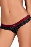 Obsessive Rossita Thong i rød blonde med gennemsigtige detaljer