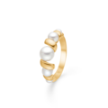 SWIRL W. PEARL ring in 14 karat gold | Danish design by Mads Z