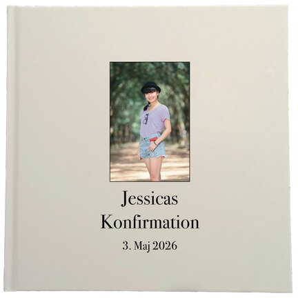 Gæstebog konfirmation med foto af konfirmanden