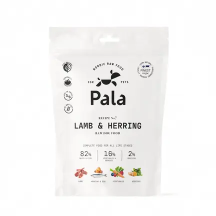 Pala Dry Raw Food Lam & Sild 400g lufttørret barf med lam og sild