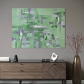 stort maleri grøn abstrakt indretning