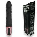 Sort realistisk vibrator fra Power Escorts med 10 vibrationstilstande og USB-opladning