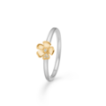 Fleur ring in sterling silver with 14-carat gold and 0.014 ct. brilliant-cut diamonds, W.SI.