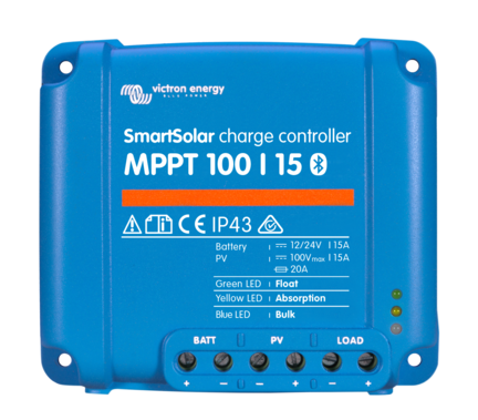 victron smartsolar mppt 100 15 solcelle regulator 12v 24v hos shop12volt