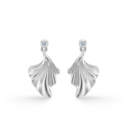 MONARCH silver earrings with white topaz.