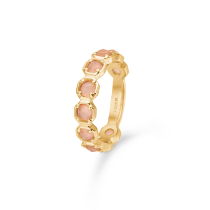 OTILIA ring in 14 karat gold with peach moonstone | Danish design by Mads Z