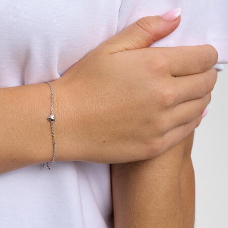 Amour Heart armbånd i sølv - studio.z