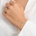 Céleste bracelet in polished sterling silver, as shown on the model